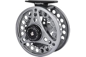 Sougayilang Moulinet de pêche à la mouche, grand arbre avec corps en aluminium moulé sous pression, poids 5/6, 7/8, moulinet essentiel pour les débutants