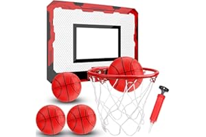 LNCOJOLM Indoor Mini Basketballkorb Set mit 4 Bällen für Kinder Erwachsene, Basketball hängen an der Tür für Zimmer Büro Schlafzimmer