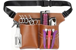CHINGCOO Friseur Werkzeugtasche, PU Leder Friseur Gürteltasche, Salon Friseur Werkzeugtasche Scherentasche,für Friseurscheren Scheren Kämme Friseurwerkzeuge (Braun)
