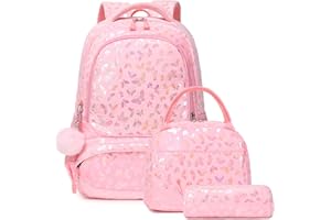 Kimwadalh Peluche Cartable Fille Papillon Sac à Dos Primaire Cartable Enfant pour Scolaire Primaire Fille Sets de Sacs Scolaires CE1 CE2 + Isotherme Panier Repas + Trousse