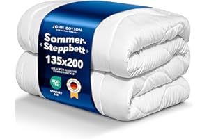 ‎JOHN COTTON John Cotton New Way Duvet 135 x 200 cm - Lightweight Quilt for Summer | Soft & Breathable Allergy Sufferers Summer Duvet | Oeko-Test Certified Blanket | Summer Duvets | Thin Blanket 135 x 200 cm