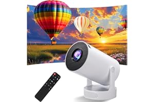 BUBA TOYS Mini proiettore smart, proiettore Hi-Fi portatile con 4K 1080P, WiFi 6 e Bluetooth 5.0, 280 ANSI lumen, correzione automatica per camera da letto (Bianco)