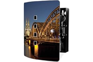 ‎BANJADO banjado® Design Schlüsselkasten aus Edelstahl mit Motiv Köln für 10 Schlüssel - Schlüsselschrank zur Schlüssel Aufbewahrung 24 x 21,5 x 7cm groß mit praktischem Magnetverschluss