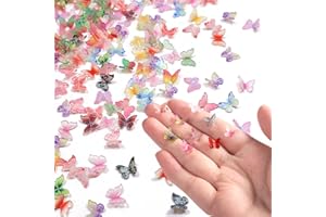 Calkkrer Lot de 80 mini papillons en résine : une variété de petits papillons colorés pour les décorations, une touche de magie à oublier.