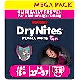 HUGGIES DryNites Girls Age 13+ Year Bedwetting Pyjama Nappy Pants (3 Packs of 11 Pants) - 33 Pants