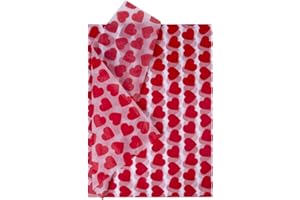 RUSPEPA Carta Velina Per Confezioni Regalo - 24 Fogli San Valentino Design Dolce Cuore Confezione Regalo Carta Sfusa Per Imballaggio, Bricolage Fai Da Te - 50 X 70 cm