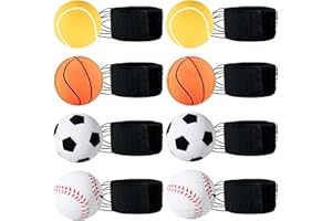 QHSXMQ 8pcs Rebound Wrist Ball, Spring Ball on A String for Kids, Sports Wrist Balls, Return Balls Sport on Elastic Rope for Hand Exercise, Wrist Band Ball for Kids Training