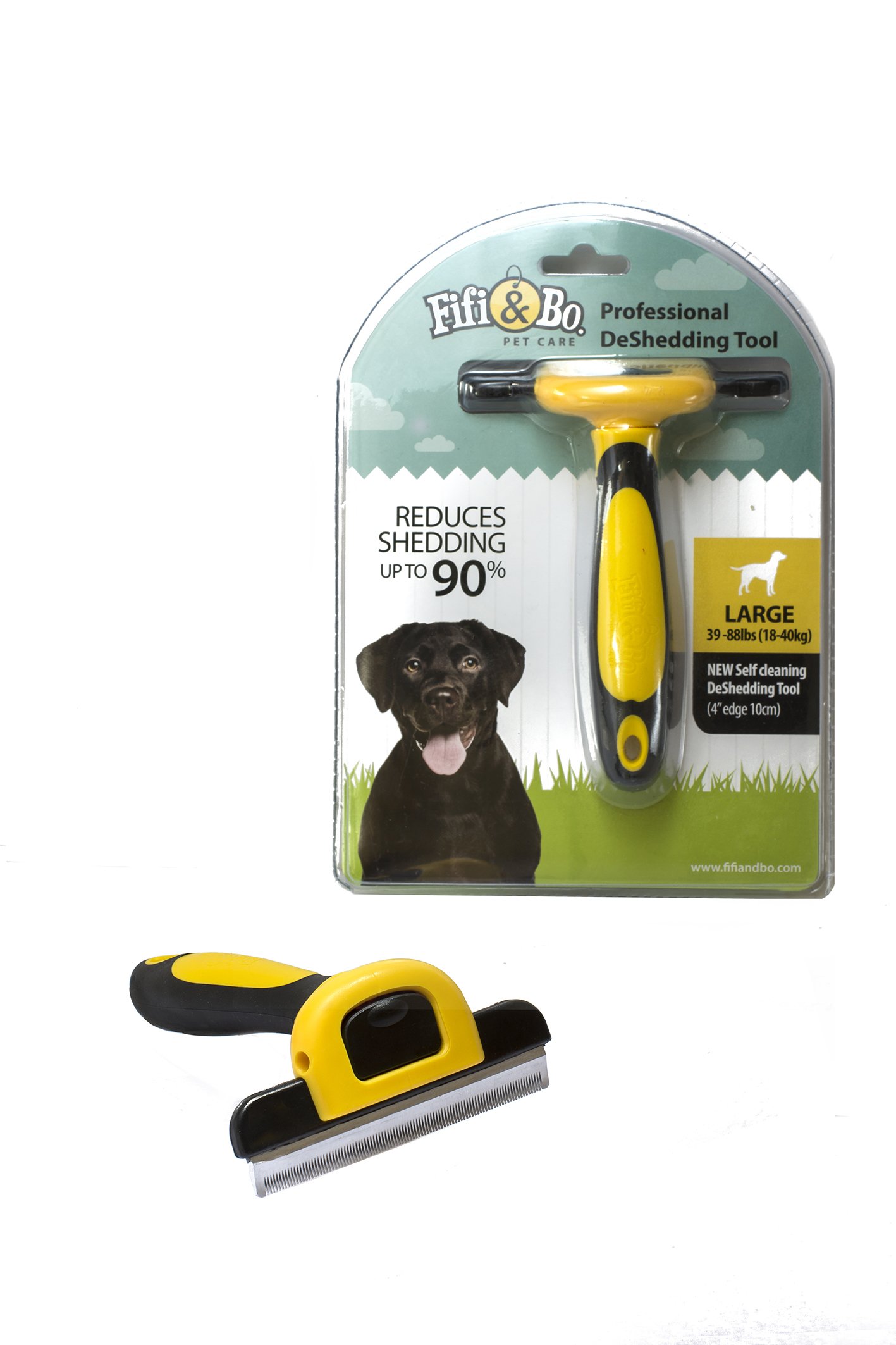 Deshedding Tool & Pet Grooming Brush for Large, Medium & Small Dogs