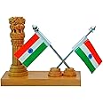 Craft Trade Office Table Decorative Items - Handmade Ashok Stamb Pillar with National Flag Decorative Showpiece for Office Desk Patriotic Gift for Teachers, Lawyers and Officer