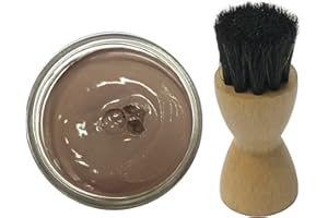 Famaco Grey Taupe Shoe Cream Polish With Application Brush – 50ml | Instant Shine and conditioning balm | Leather Repair Cream | Nourishing cream for Shoes & Bags, | Prevents leather from Cracking