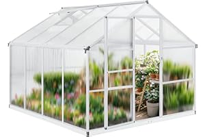 Gegaden Aluminium Greenhouse for the Garden, with 8 cm Thick Base, 242 x 250 x 195 cm, Versatile, Can be used as a Greenhouse, Garden Shed, Tomato Cultivation House, Cold Frame and Plant House