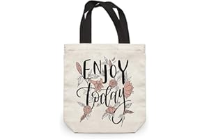 NymphFable Bolsa Lona Mujer Flores Letras Reutilizables Ecológicas Bolsas para Comestibles Plegables Grande