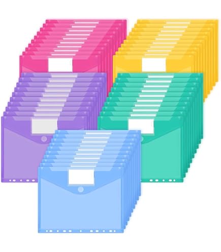 Yeria Lot De 30 Porte-documents A4 Avec Anneaux à Feuilles