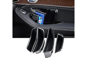 ZCLINKO [4 Pezzi] Compatibile con Mercedes Benz Class C W205 GLC X253 2017-2022 Vassoio Scatola Portaoggetti da Bracciolo,Central Console Organizer Tuning Accessori Interni Secondar con Tappetino