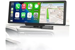 LIFELLERY 10.26 inch IPS Screen Dash Cam Rearview Camera Suitable for Carplay&Android Auto Bluetooth 5.0 Intelligent Car Player DVR BT FM (Appareil Photo Non Inclus)