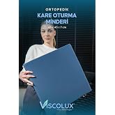 Kare Ortopedik Minder - Kare Oturma Minderi Tekerlekli Sandalye Ofis Araba Minderi Mavi