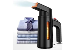 OLAYMEY Ferro da Stiro Portatile Verticale, Ferro da Stiro da Viaggio 700W, 40S di Riscaldamento Steamer, 180ML Stiracamicie Nero, Piccolo Stirella Verticaleper Turismo, Viaggi D'affari