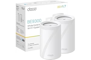 TP-Link Deco BE65 (2-Pack) - Sistema Wi-Fi 7 Mesh BE11000, Router Mesh Triple Banda 11 Gbps, 4 Puertos 2.5G, AI-Driven Mesh, HomeShield Seguridad, Compatible con Alexa