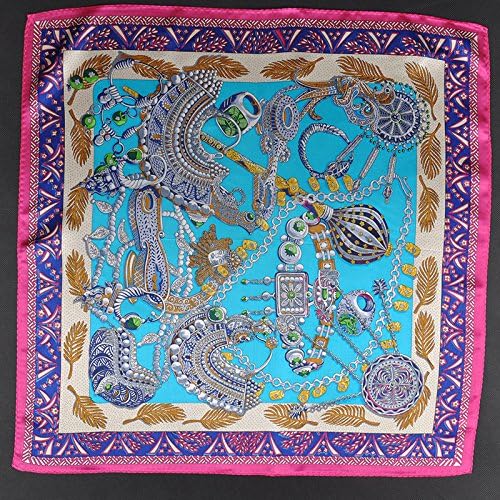 Small square silk silk scarves silk women's occupation,Egyptian treasure - Rose Red