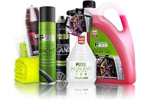 ‎SHINY FREAKS Felgenreiniger Set: Dr. Wack P21S POWER GEL Felgen Reinigung + K2 PRO Felgenbürste + Dr. Wack Felgen-Wachs Versiegelung + Dr. Wack Reifen-Glanz + chemicalworkz Premium Mikrofasertuch 500GSM | 5-teilig