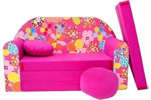 millybo Divano per bambini con funzione di sonno, pieghevole, 3 in 1, per bambini, con funzione letto, per ragazze, ragazzi, mini divano-letto, per cameretta dei bambini, (H12)