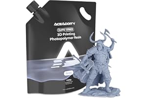 Aceaddity Serie Elite de Resina 3D, Resina Fotopolimérica 405 nm LCD/DLP Curado UV, Líquido de Impresión 3D de Alta Precisión Compatible con Impresora 3D 8K (Gris,1200g)