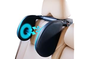 Oasser Car Seat Headrest Pillow, Detachable and Adjustable Double Sided Support Head and Neck for Adult and Kids, Easy to Install, Suitable for Front Passenger Seat and Rear Seat CA1 (Black)