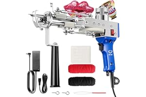 Riiai Tufting Gun, Cut Pile and Loop Pile 2 in 1, Rug Tufting Gun Machine with Starter Kit, Speed Adjustment and 360 Degree Handle, Rug Maker Carpet Gun for Rug Making, Beginners, Blue (TF-003)