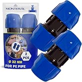 2 Pieces Connector Sleeve &Oslash; 32 mm Polypropylene PP | Connect Pipe Polyethylene PE - MONTERAL
