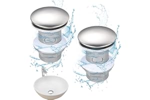ZEUWETS Universelle Bonde de Lavabo, 2 Pièces Bonde de Lavabo Pop-up, Bonde de Lavabo Sans Trop Plein, Vidage Lavabo Clic Clac Pour Cuisines Bain