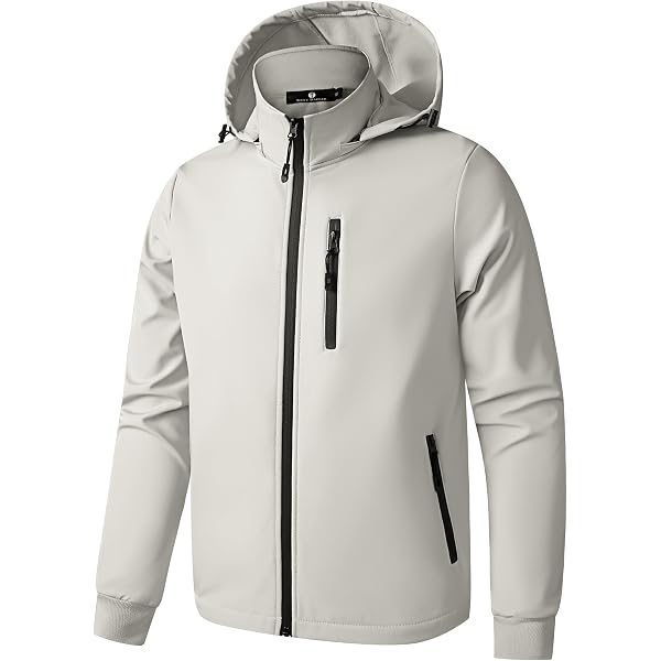 TONY BACKER Veste Court Hiver Brillante Homme - Coupe-Vent Imperméable Avec Capuche Amovible - Isolante Et Légère - 14