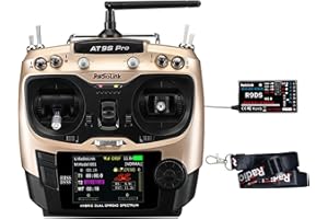 Radiolink AT9S Pro 10/12 canaux 2,4 GHz RC émetteur et récepteur radio R9DS télécommande rc radio commande longue portée pour FPV Racing Drone/Quad/avion et plus (mode 2 main gauche)