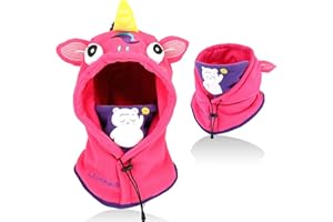 AYPOW Passamontagna Invernale in Pile Termico Bambini 2-12Anni, Maschera da Sci Multifunzionale Antivento Regolabile, Berretti Cappello in Pile Caldo Cappuccio Scaldacollo Sciarpa per Ragazzi Ragazze