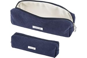 Deepton Pencil Case, Pencilcase, Corduroy Cute Pencil Pouch, Portable Stationery Pencil Bag, Makeup Bag, Simple Stationery Pouch, Exam Pencil Cases for Girls Boys Teenagers Kids School Stationery