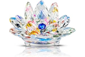 FORYNXHWIN Lotus Crystal Feine Quarz Kristallglas Lotus Lotusblüte Deko Blume Natursteine Mineralien Feng Shui Kugel Kristalle Souvenirs Handwerk