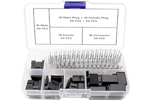 YIXISI 20 Sets 3 Pin JR Servo Connector, Servo Connector Male Female Plug Crimp Pin Kit, Compatible with Futaba JR Hitec Spektrum RC Connectors