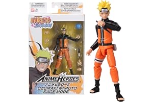 Bandai - Anime Heroes - Figurine Naruto Uzumaki en mode Ermite (Sage mode) - Naruto Shippuden - Figurine d'action Manga Anime Heroes 17 cm - Figurine Naruto articulée - Jouet Enfant 4 ans et + - 36907