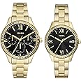 Fossil His and Hers Multifunction Gold-Tone Stainless Steel Watch Box Set - BQ2829SET