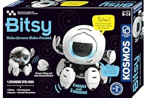 KOSMOS 621094 Bitsy - Dein cleverer Robo-Freund, Roboter für Kinder, Steuere Bitsy mit Sound-Klicker, Spielzeug für Kinder, Experimentierkasten ab 8-12 Jahre