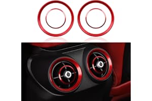 OYDDL 2 pegatinas de aire acondicionado para salida de aire, decoración ABS, compatible con Alfa Romeo Giulia Stelvio 2016-2023, accesorios (traseros)
