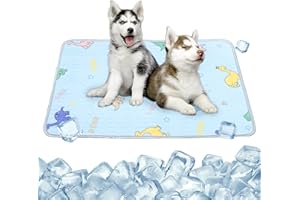 Jokureao Dog Cooling Mat, Durable Pet Cool Mat, 50x70cm Washable Self Cool Ice Silk Pad, No Need to Refrigerate Pet Cool Bed Dog Mat for Indoors Outdoors Car Summer Use
