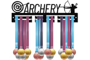 CREATCABIN Acrylique Porte-Médaille Tir à L'Arc Médaille Cintre Affichage Arc et Flèche Médaille Crochets Support de Sport Support Mural Cintre Suspendu pour la Maison Badge 2 Lignes Athlètes Médaillé