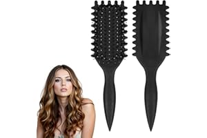 YYAQZD Lockenbürste,Curl Hair Brush, Curl Define Styling Brush,2024 Neu Curl Define Stylingbürste curl defining brush, Haarbürste zum Entwirren für Frauen(Schwarz)