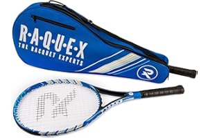 Raquex Borsa per racchette da tennis, blu o nera, custodia per racchette da tennis, borsa per racchette da squash e badminton per due racchette e accessori con tracolla