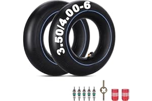 MTATCN 3.50/4.00-6 Schlauch 4.10-6 3.50-6 Innenschlauch mit Gebogenem TR87-Ventilschaft Ersatz für Go-Kart Schubkarre ATV Rasenmäher Handwagen Schneefräsen Gorilla-Wagen 2 Pack