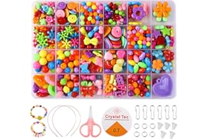 MUYAPAY 420 Stück Perlen Zum Auffädeln, Clay Beads, DIY Armbänder Selber Machen Kinder, Perlen Set Schmuck, Perlen für Armbänder Set für Schmuck Machen, Handwerk, Armbänder, Halskette und Ring