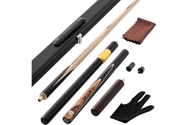 VEVOR Snookerqueue biljardkö (1 447,8 mm/540 g) med förlängningsstång, läderspets och aluminiumväska och handduk, biljardkäpp lämplig för professionella biljardbord, bar, hem, kontor