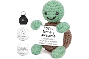 Pmueuff Lucky Charm Turtle, Funny Mini Turtle Gifts, Courage Consolation, Positive Gift, Emotional Support Exam, Crocheted Cuddly Toys Best Friend