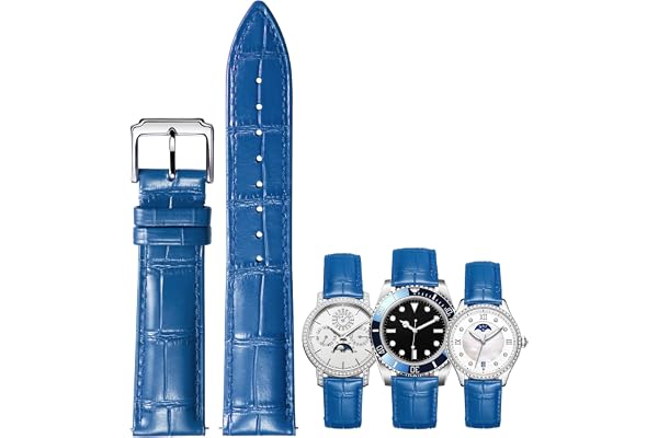 BINLUN Bracelet de Montre en Cuir Véritable Remplacement Bracelets Montres à Dégagement Rapide pour Homme Femme avec 10 Couleurs (10mm,12mm,14mm,15mm,16mm, 17mm,18mm,19mm,20mm,21mm,22mm,23mm)