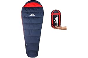 MOUNTREX® Schlafsack - Kleines Packmaß & Ultraleicht (760g/1500g) - Outdoor Sommerschlafsack (100GSM) / 3-4 Jahreszeiten (300GSM) Mumienschlafsack – Camping, Reise, Festival – Warm und Koppelbar